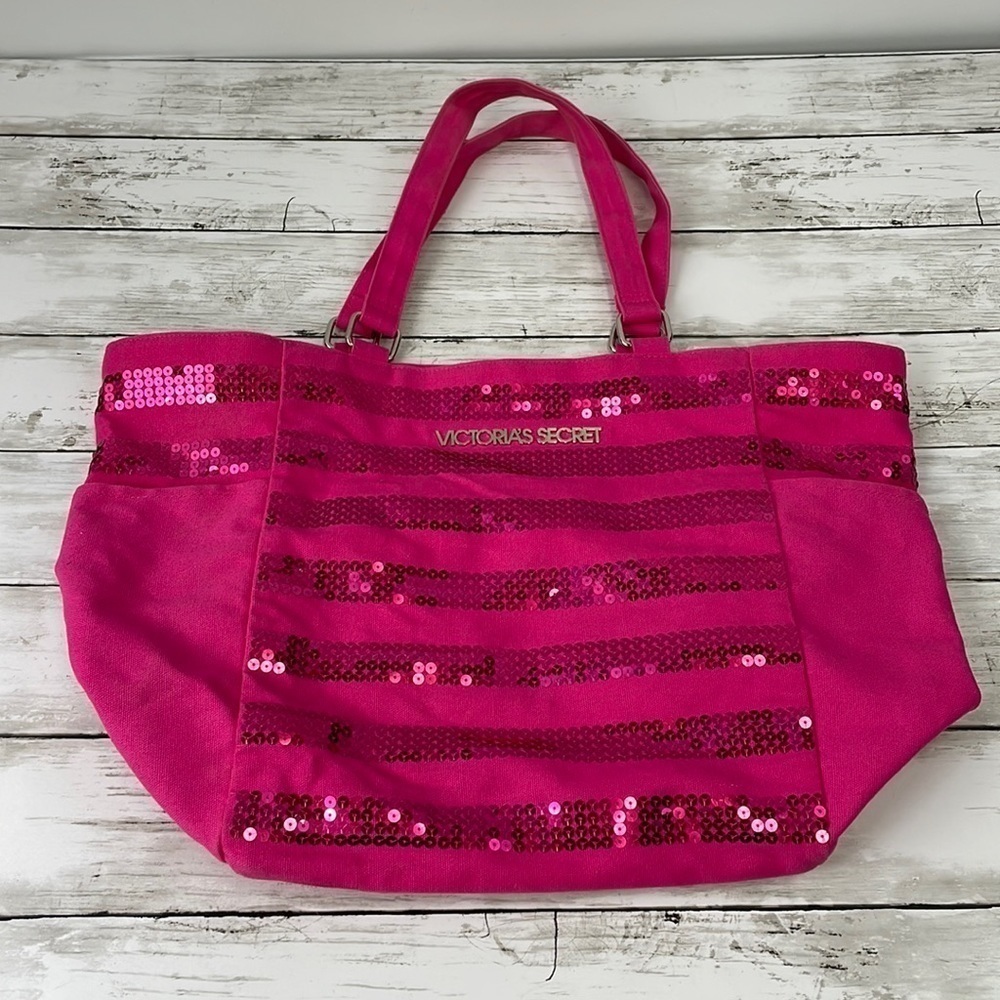 VICTORIA’S SECRET TOTE BAG PINK SEQUINS
